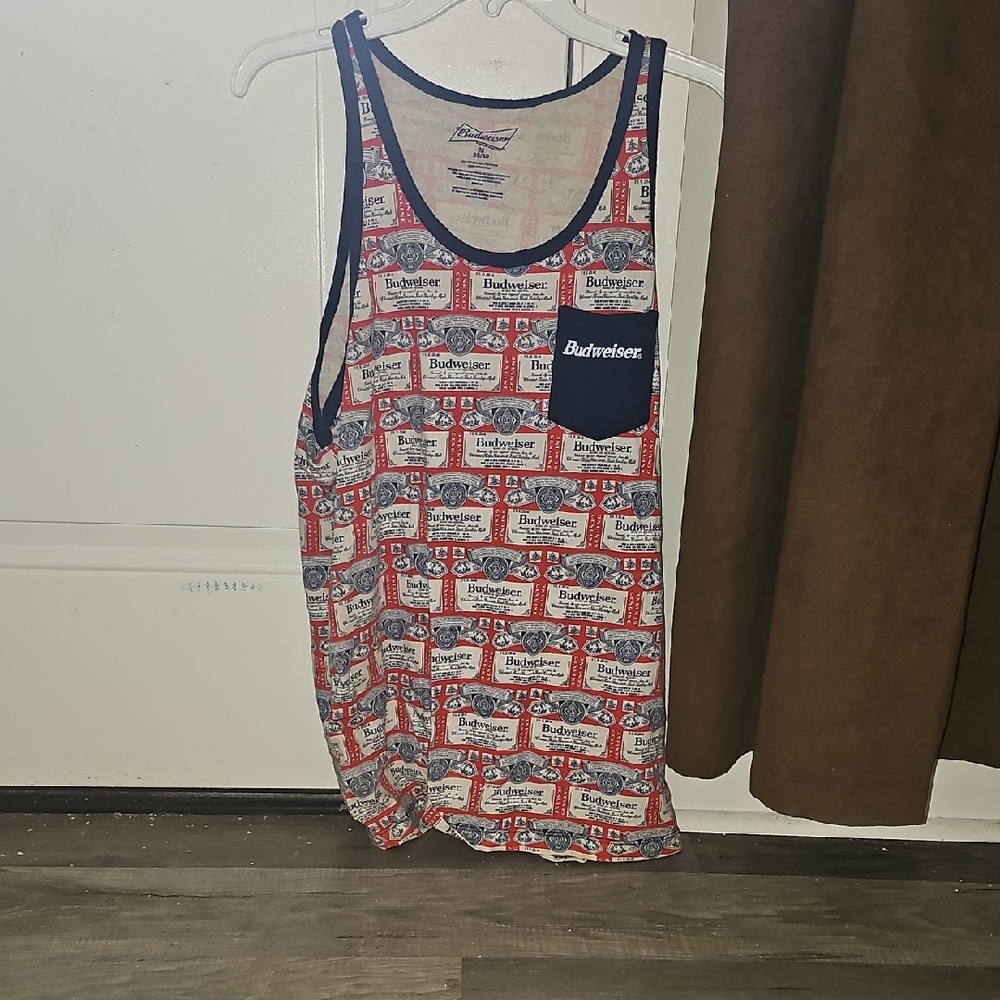 Budweiser Red and White Graphic Tank Top